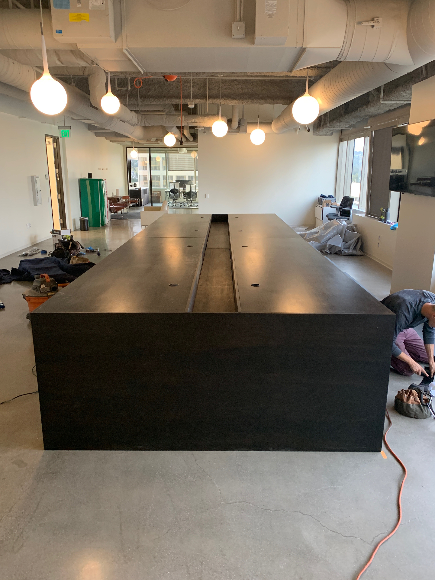 Blackened Steel Conference Table