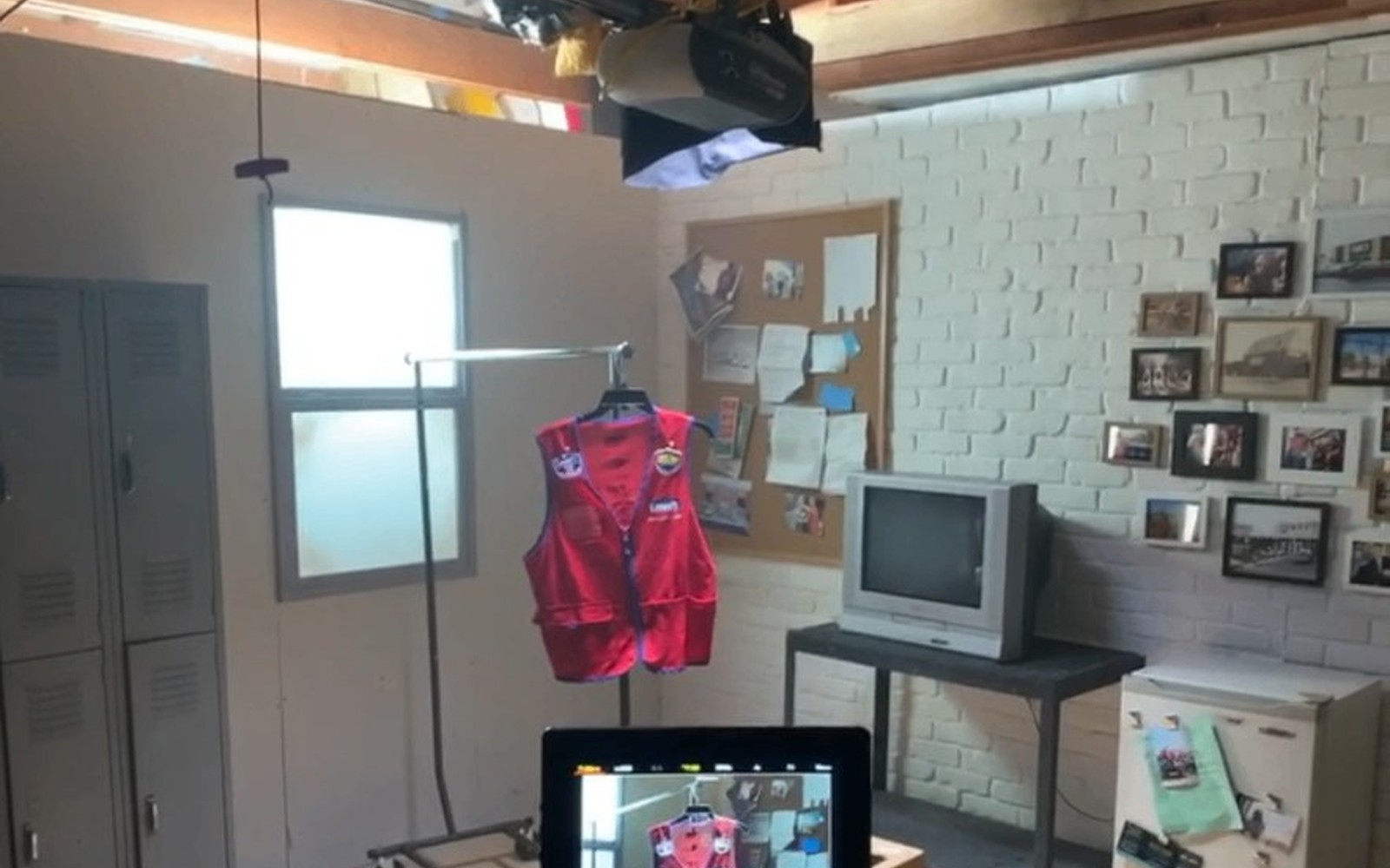 Studio set — 3D render vs. finished build